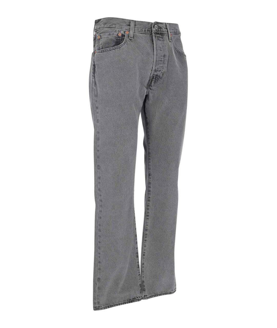 LEVI'S Серые хлопковые прямые джинсы, фото 3
