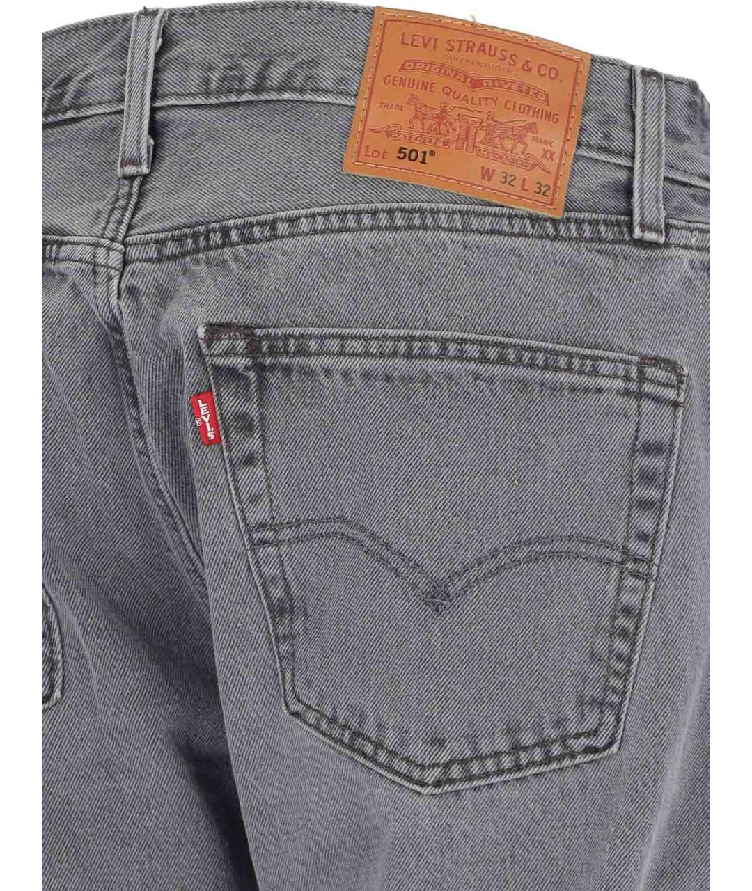 LEVI'S Серые хлопковые прямые джинсы, фото 4