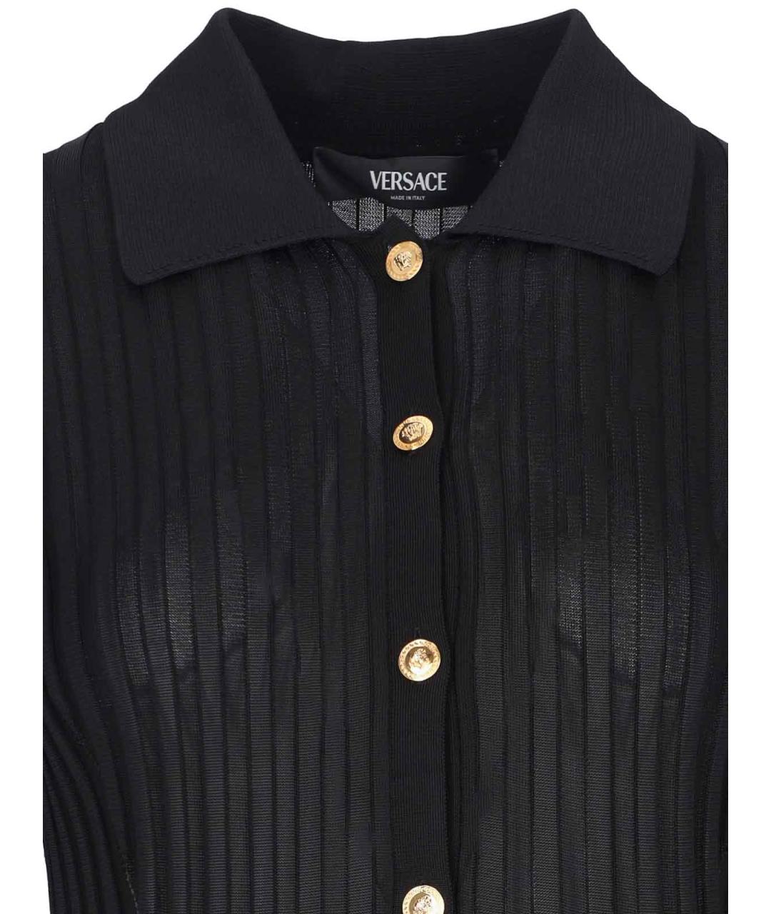 VERSACE Черное вискозное повседневное платье, фото 3