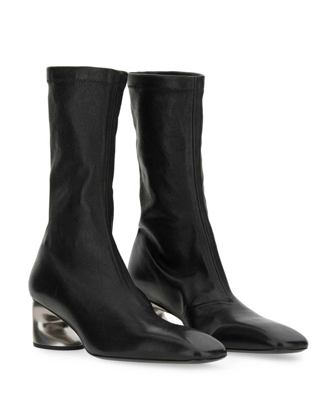 JIL SANDER Черные кожаные сапоги, фото 2