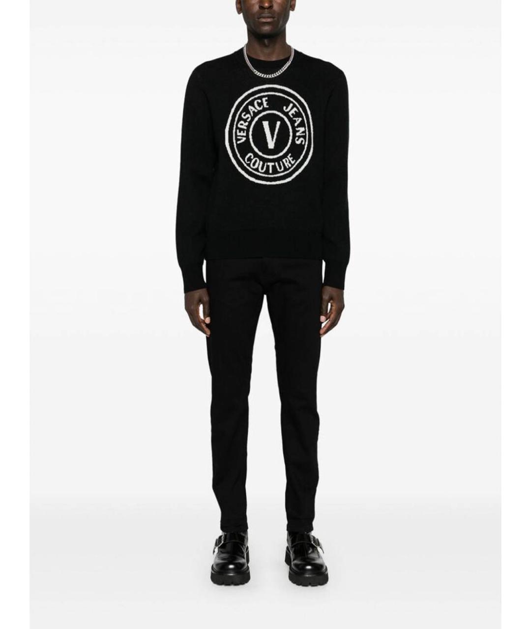 VERSACE JEANS COUTURE Черные хлопковые повседневные брюки, фото 3