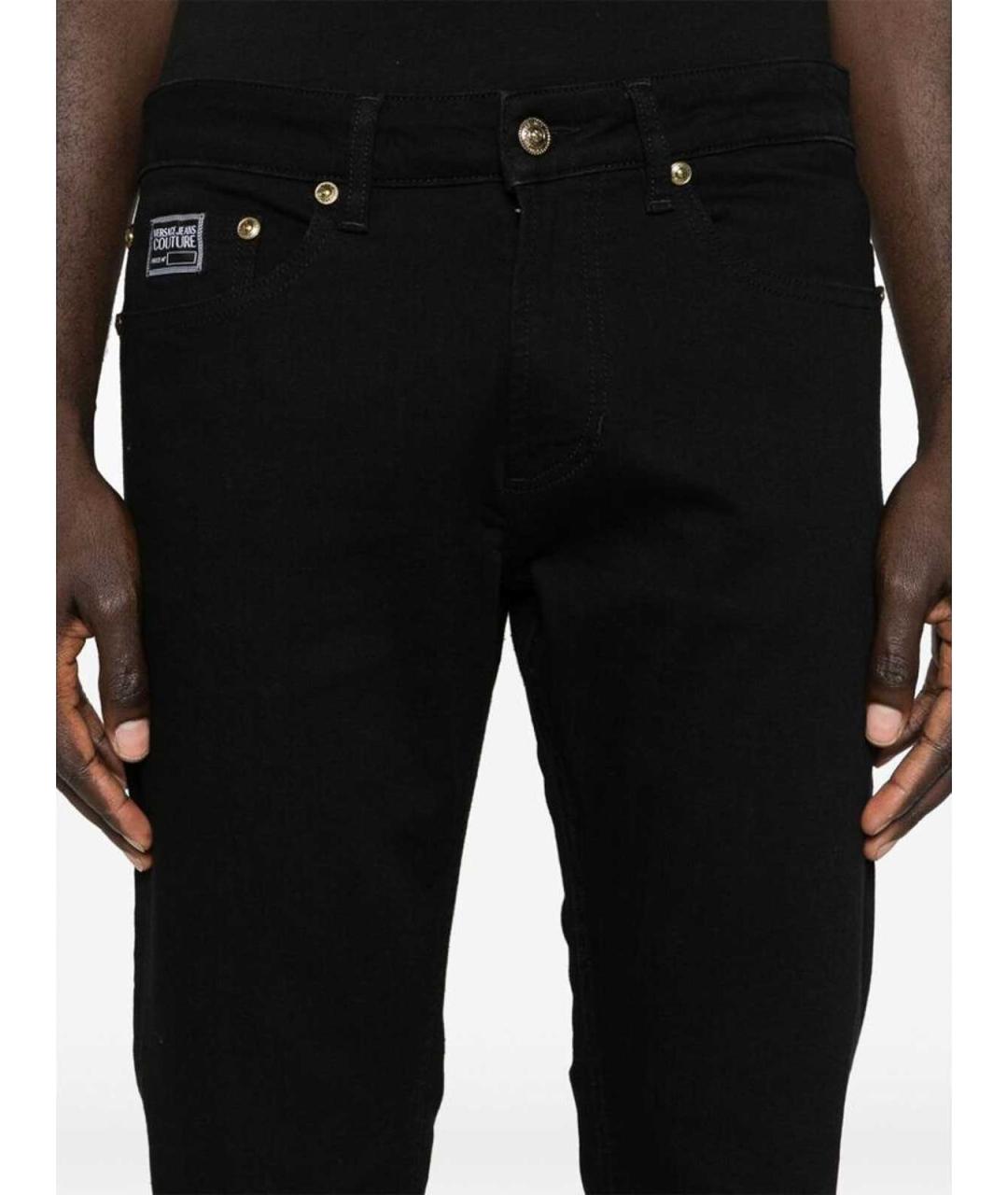 VERSACE JEANS COUTURE Черные хлопковые повседневные брюки, фото 2