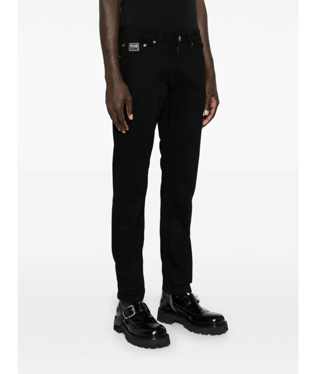 VERSACE JEANS COUTURE Черные хлопковые повседневные брюки, фото 5