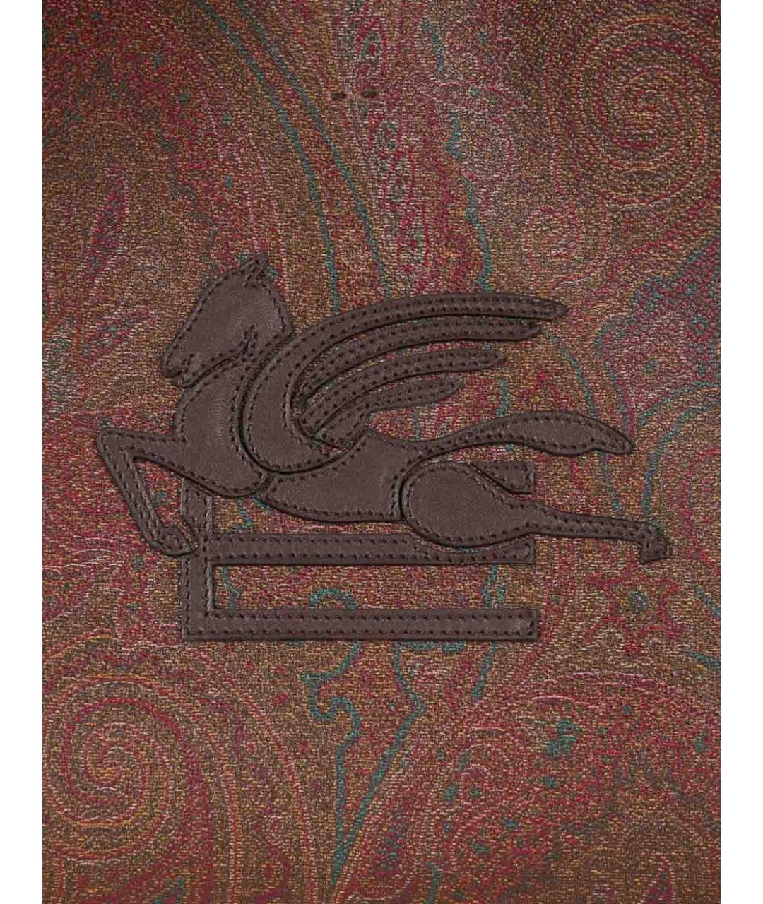 ETRO Коричневая кожаная сумка тоут, фото 7