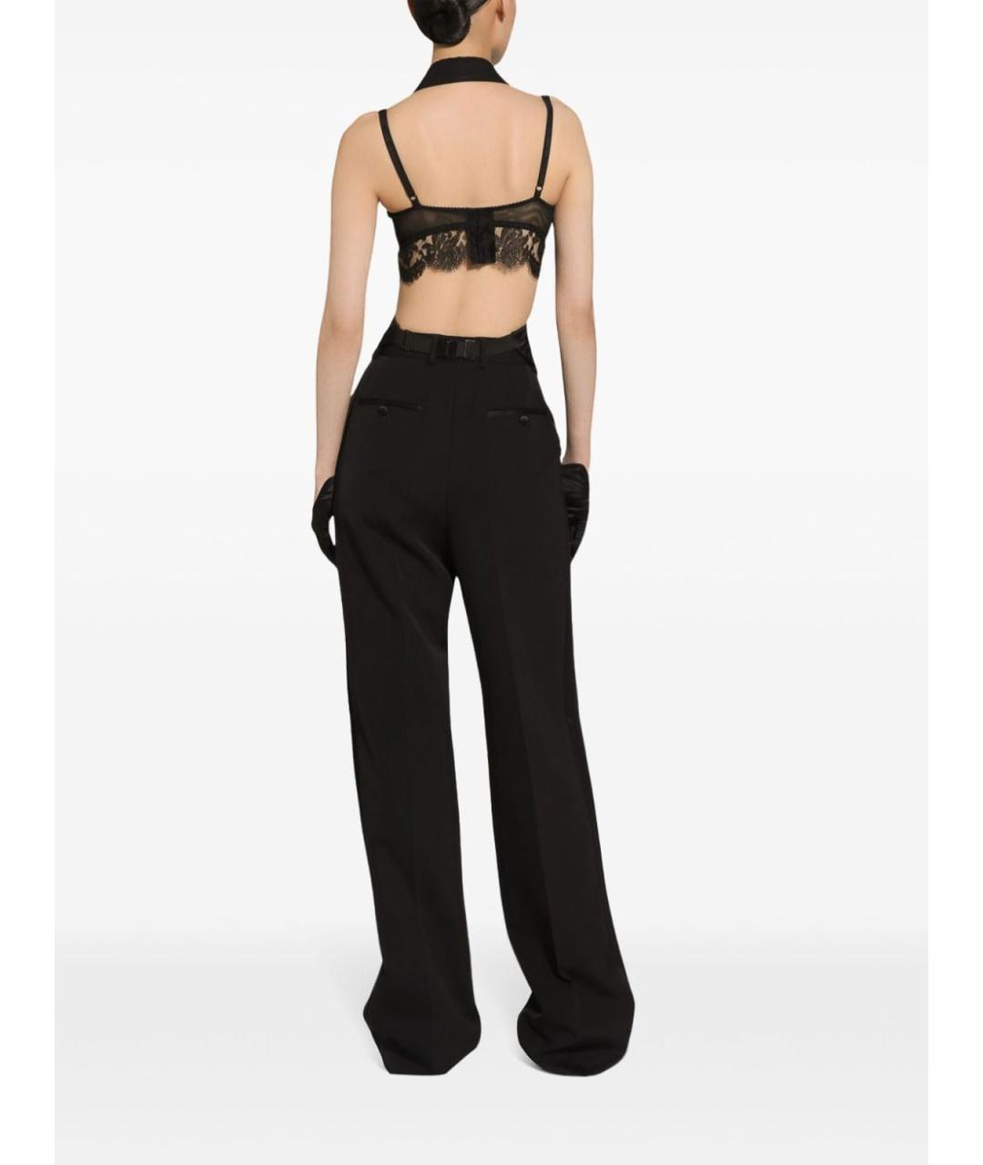 DOLCE&GABBANA Черные шерстяные прямые брюки, фото 2