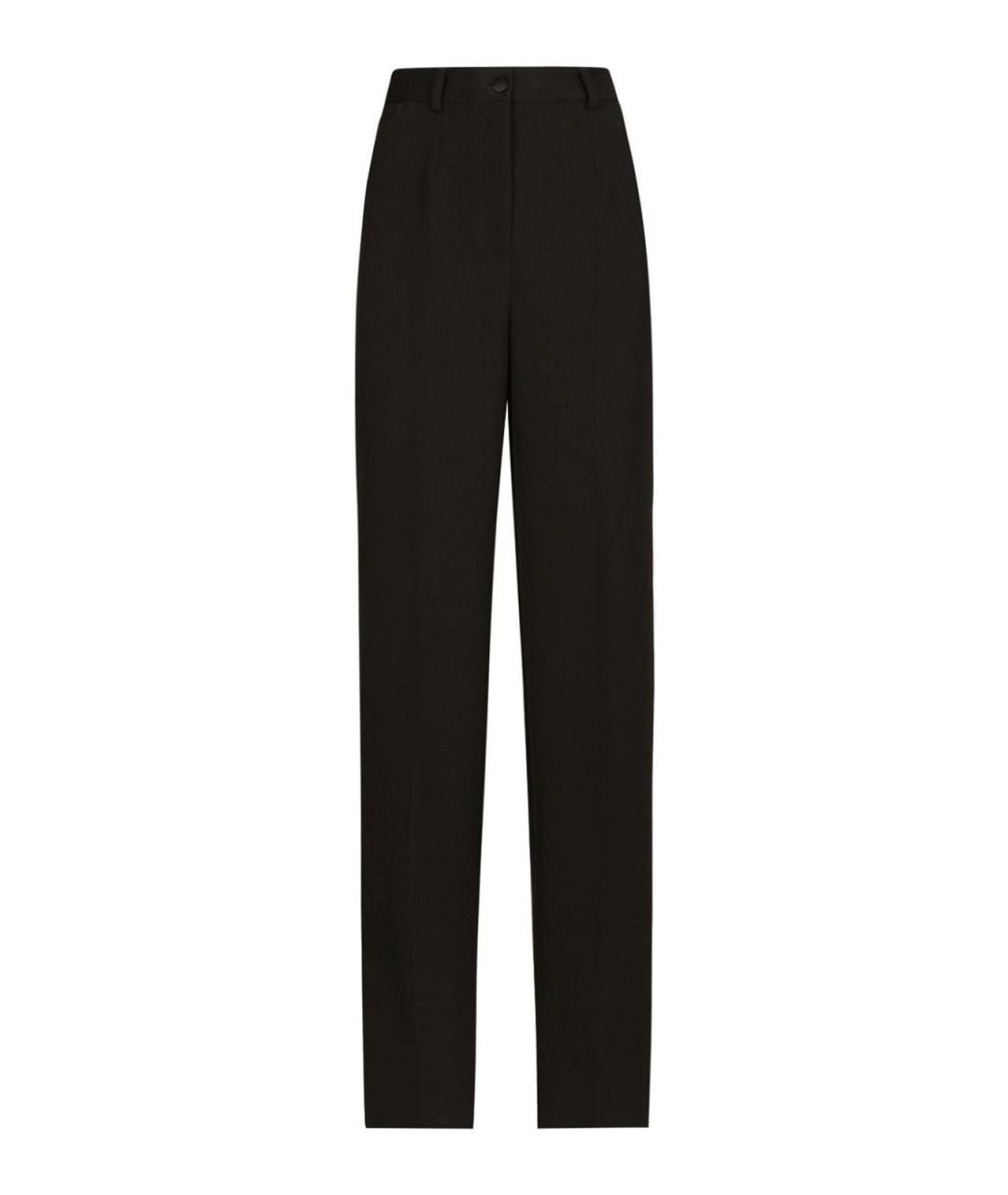 DOLCE&GABBANA Черные шерстяные прямые брюки, фото 1