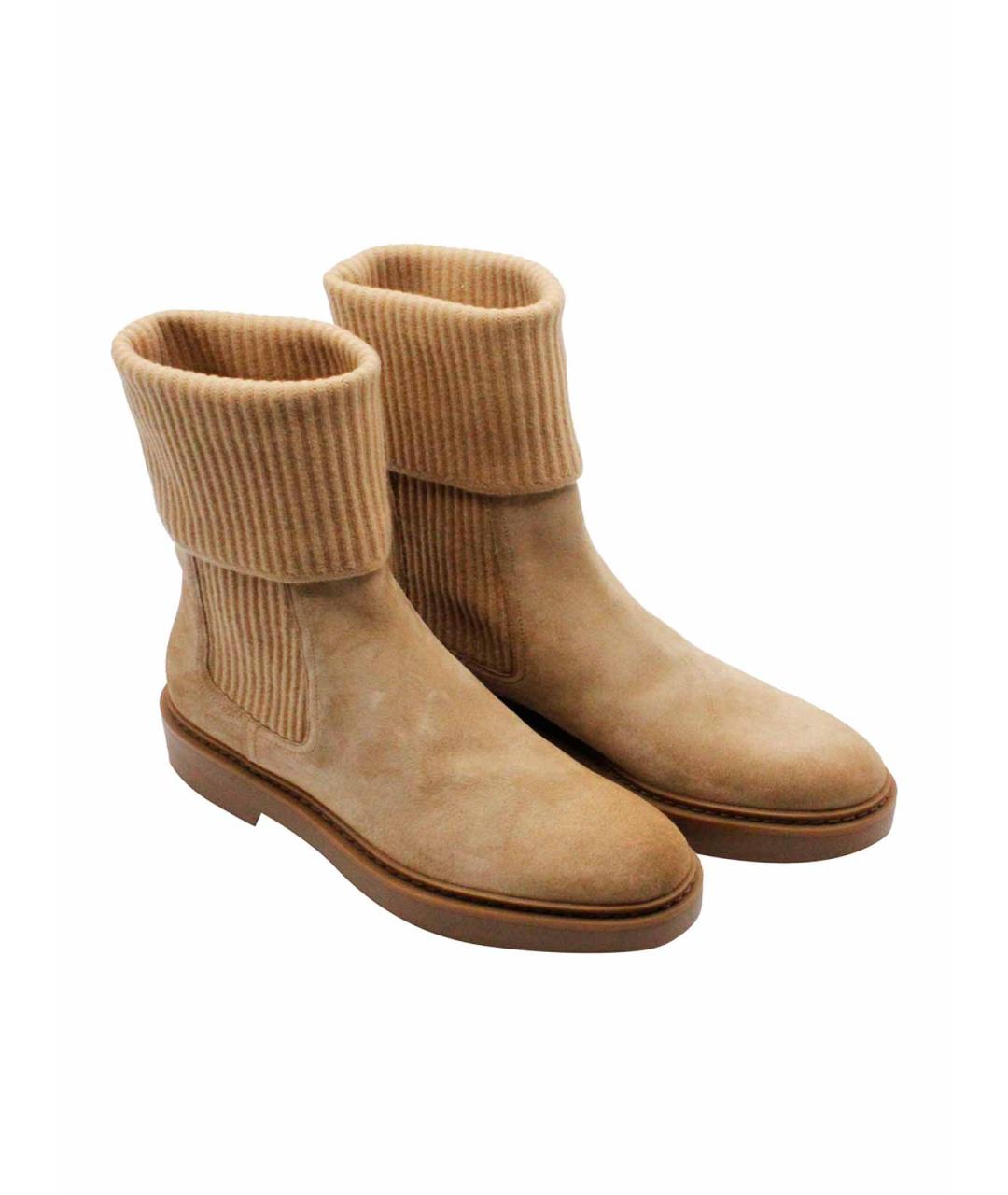 SANTONI Бежевые кожаные ботильоны, фото 2