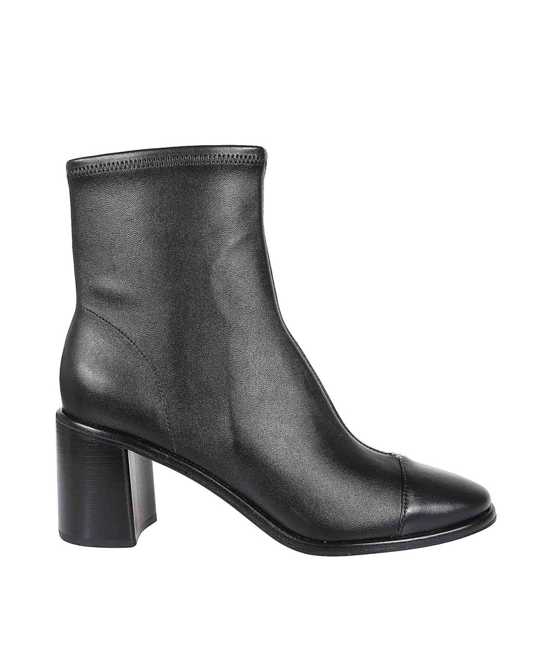TORY BURCH Черные кожаные ботильоны, фото 1