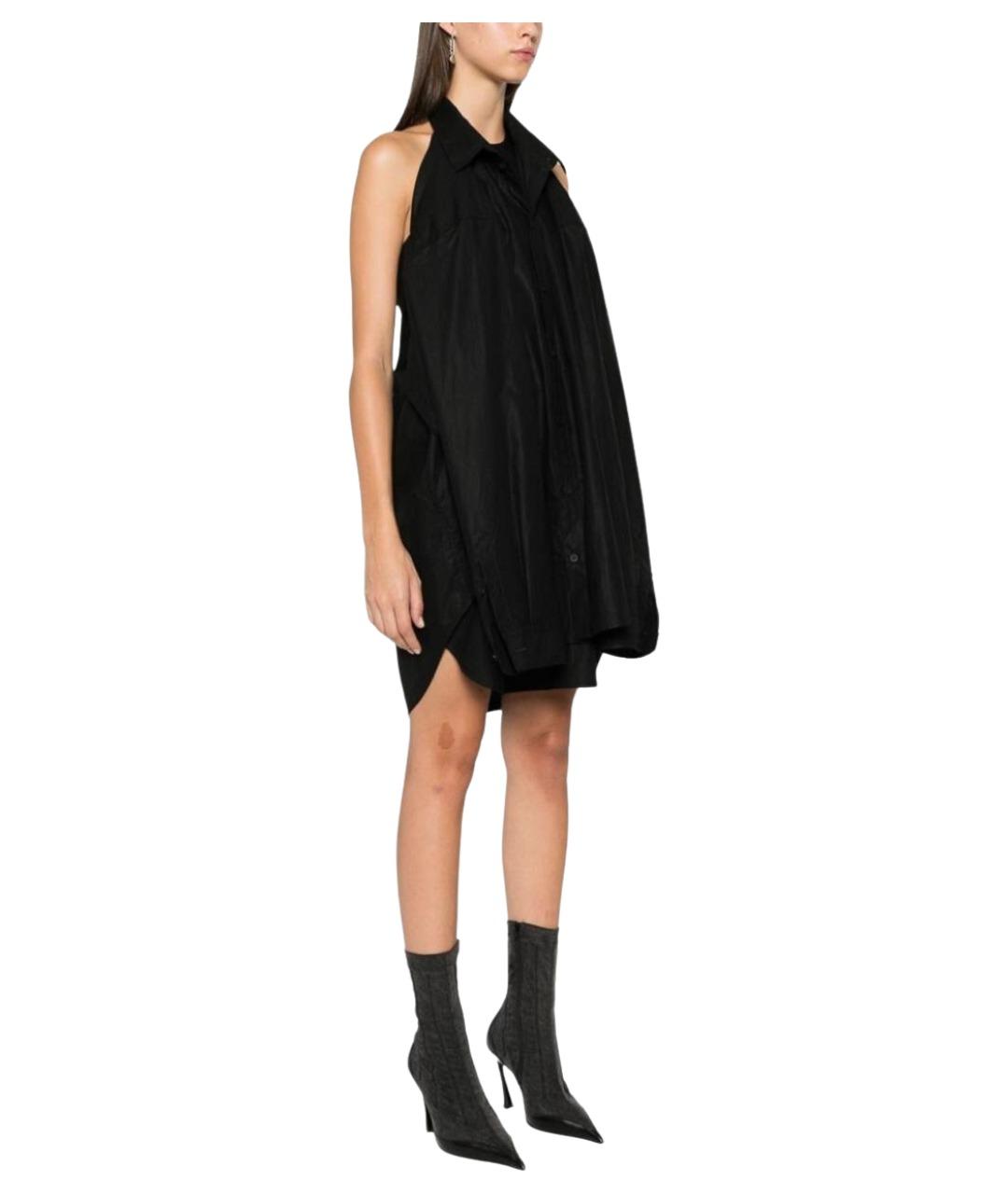 BALENCIAGA Черное хлопковое повседневное платье, фото 3