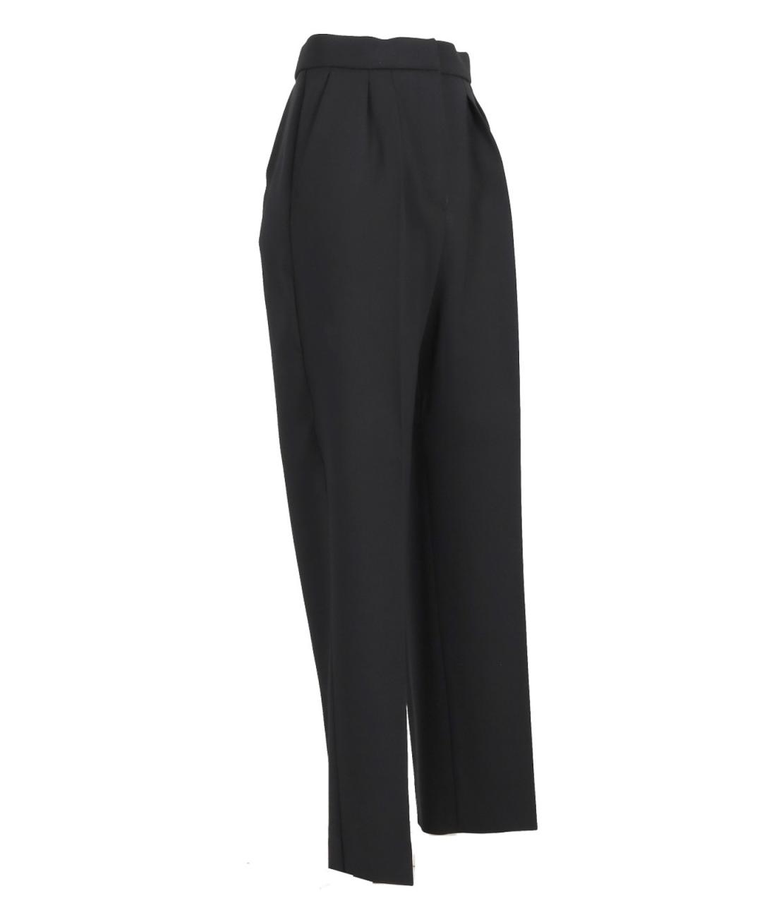 MAX MARA Черные шерстяные прямые брюки, фото 4