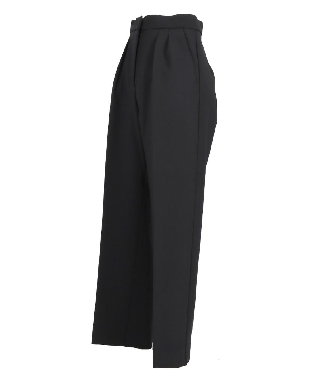 MAX MARA Черные шерстяные прямые брюки, фото 2