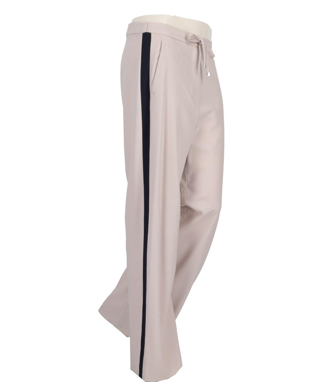 MAX MARA Бежевые шерстяные спортивные брюки и шорты, фото 4