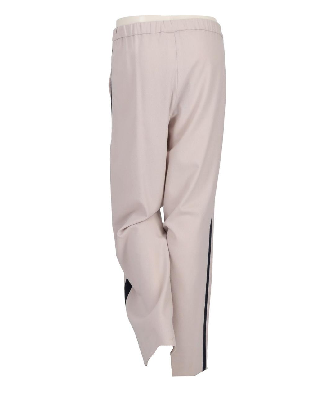 MAX MARA Бежевые шерстяные спортивные брюки и шорты, фото 3