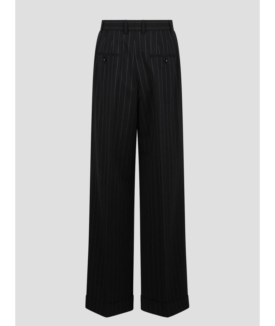 DOLCE&GABBANA Черные шерстяные брюки широкие, фото 2