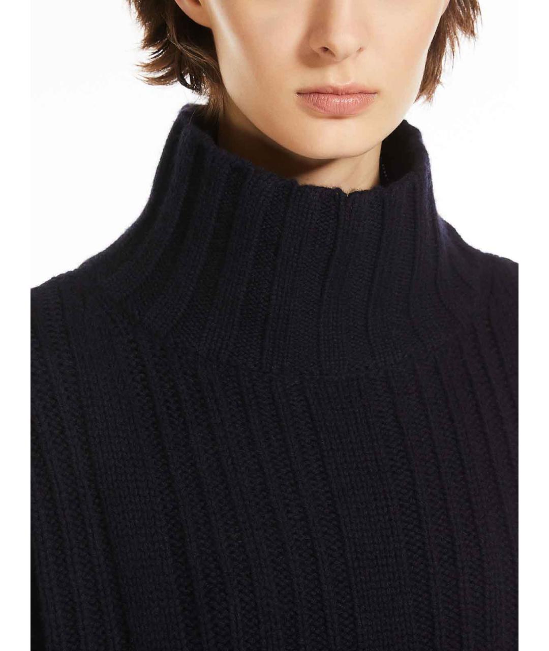 MAX MARA Темно-синий шерстяной джемпер / свитер, фото 5