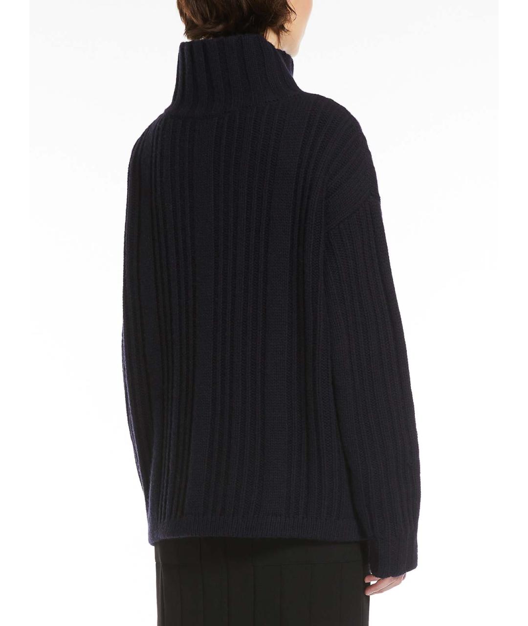 MAX MARA Темно-синий шерстяной джемпер / свитер, фото 4