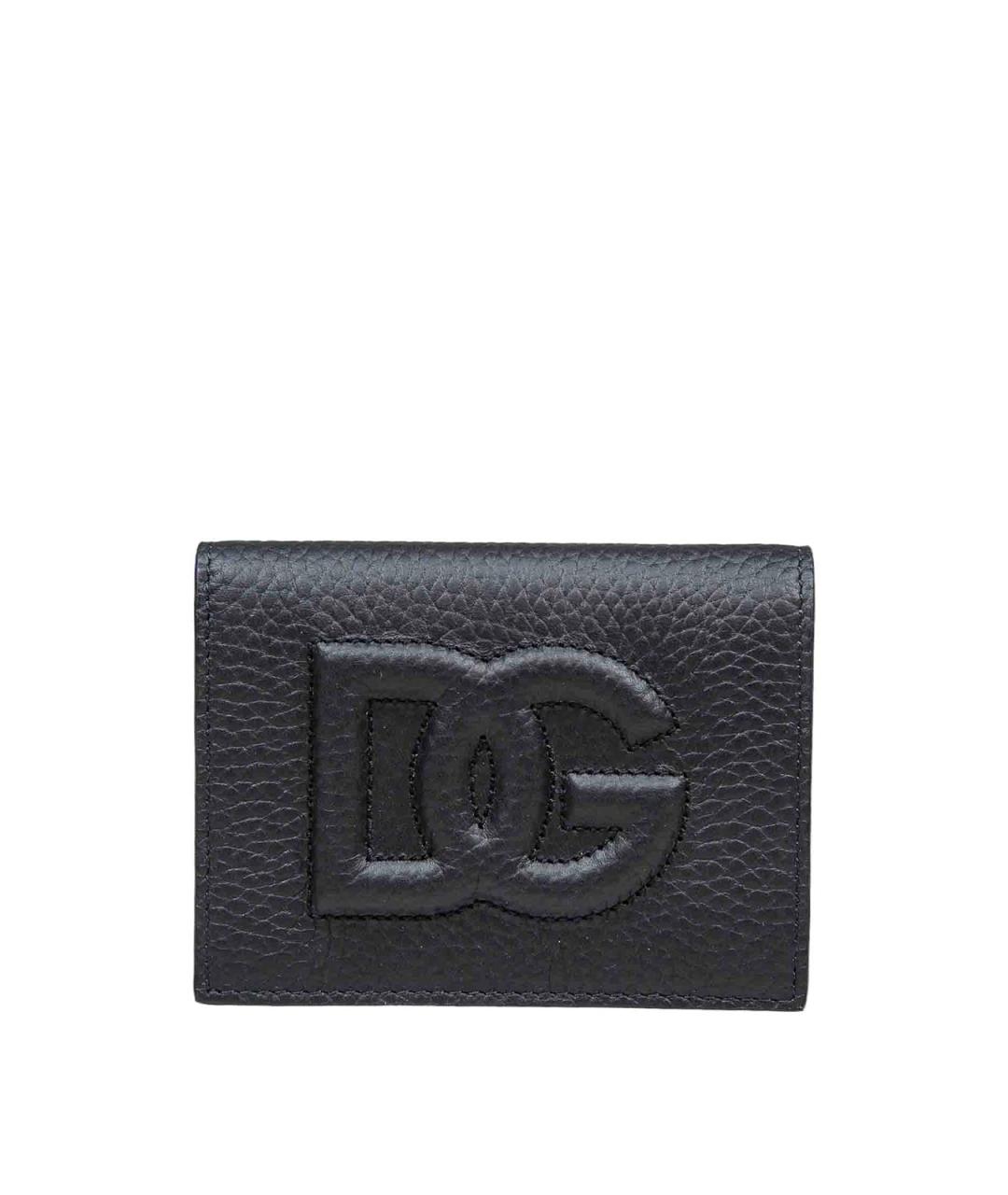 DOLCE&GABBANA Черный кожаный кошелек, фото 1
