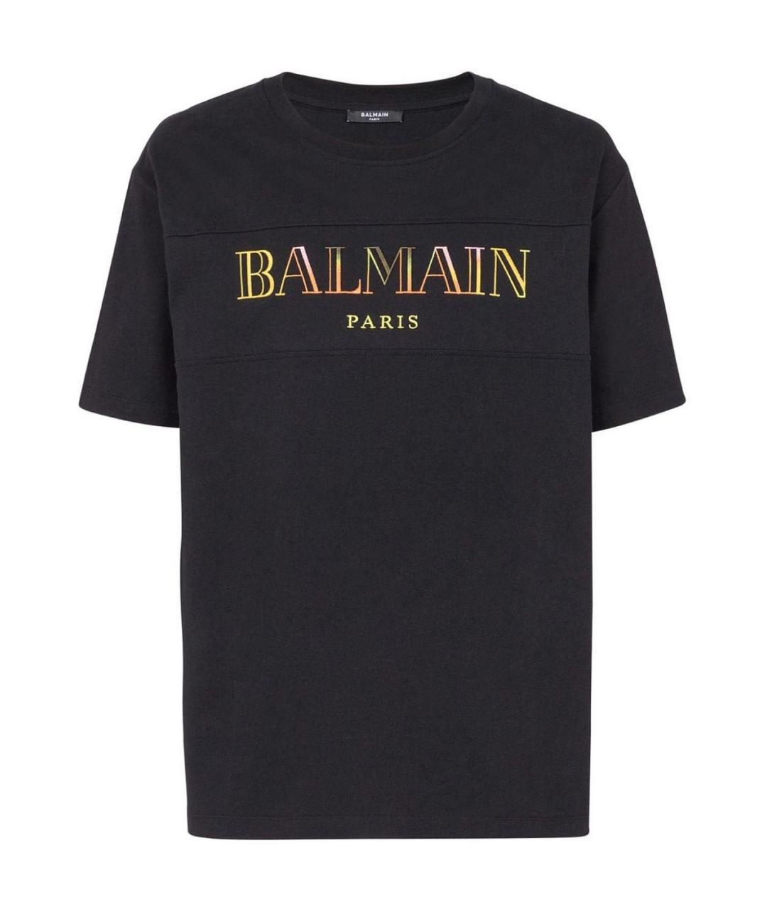 BALMAIN Черная хлопковая футболка, фото 1