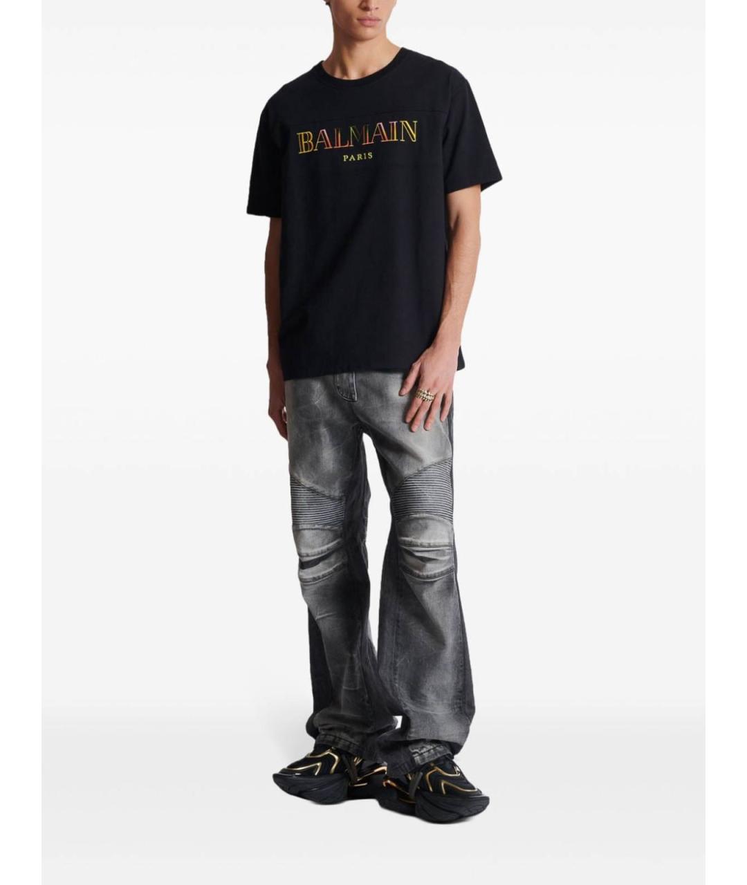 BALMAIN Черная хлопковая футболка, фото 5