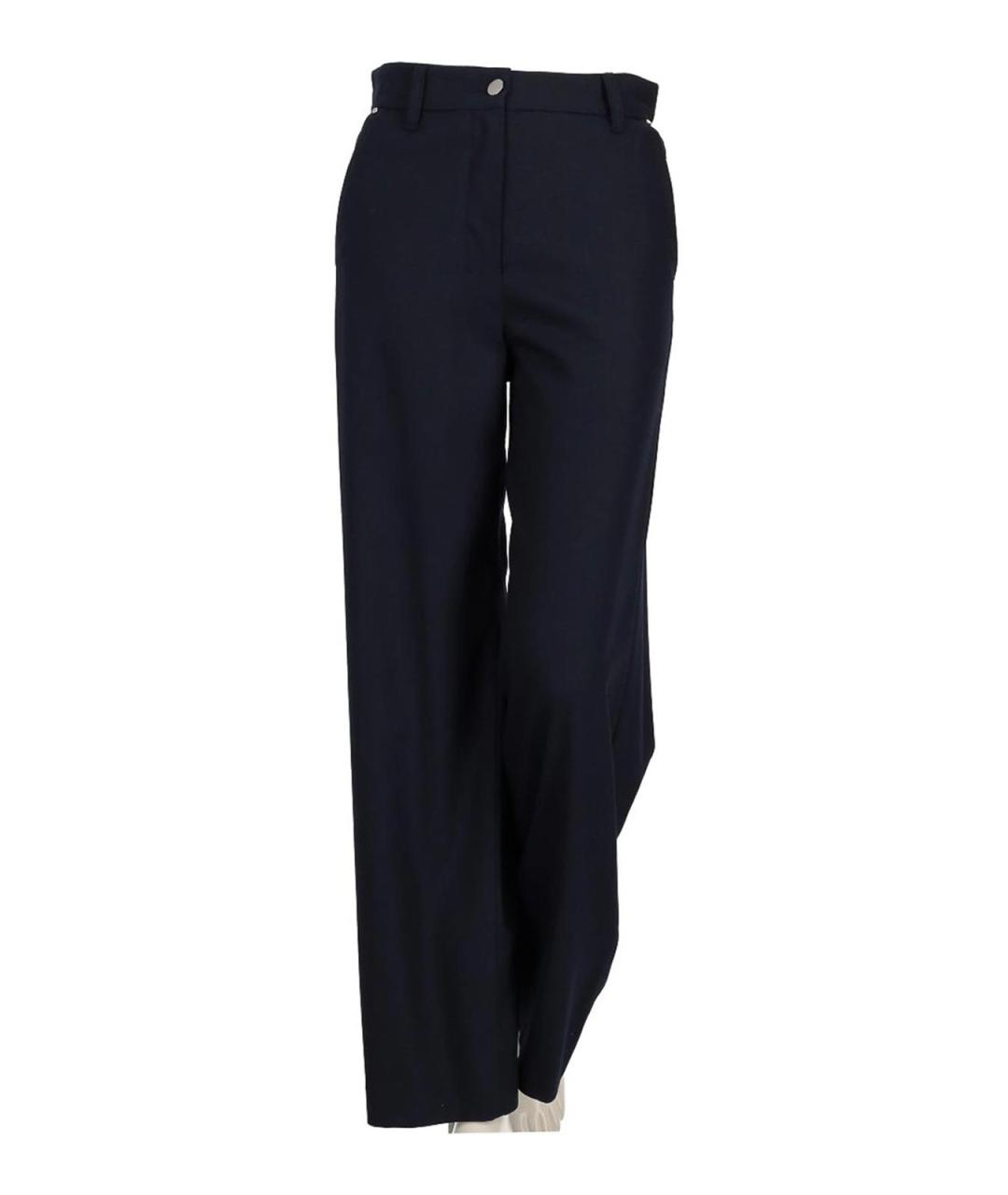 MAX MARA Синие шерстяные брюки широкие, фото 1