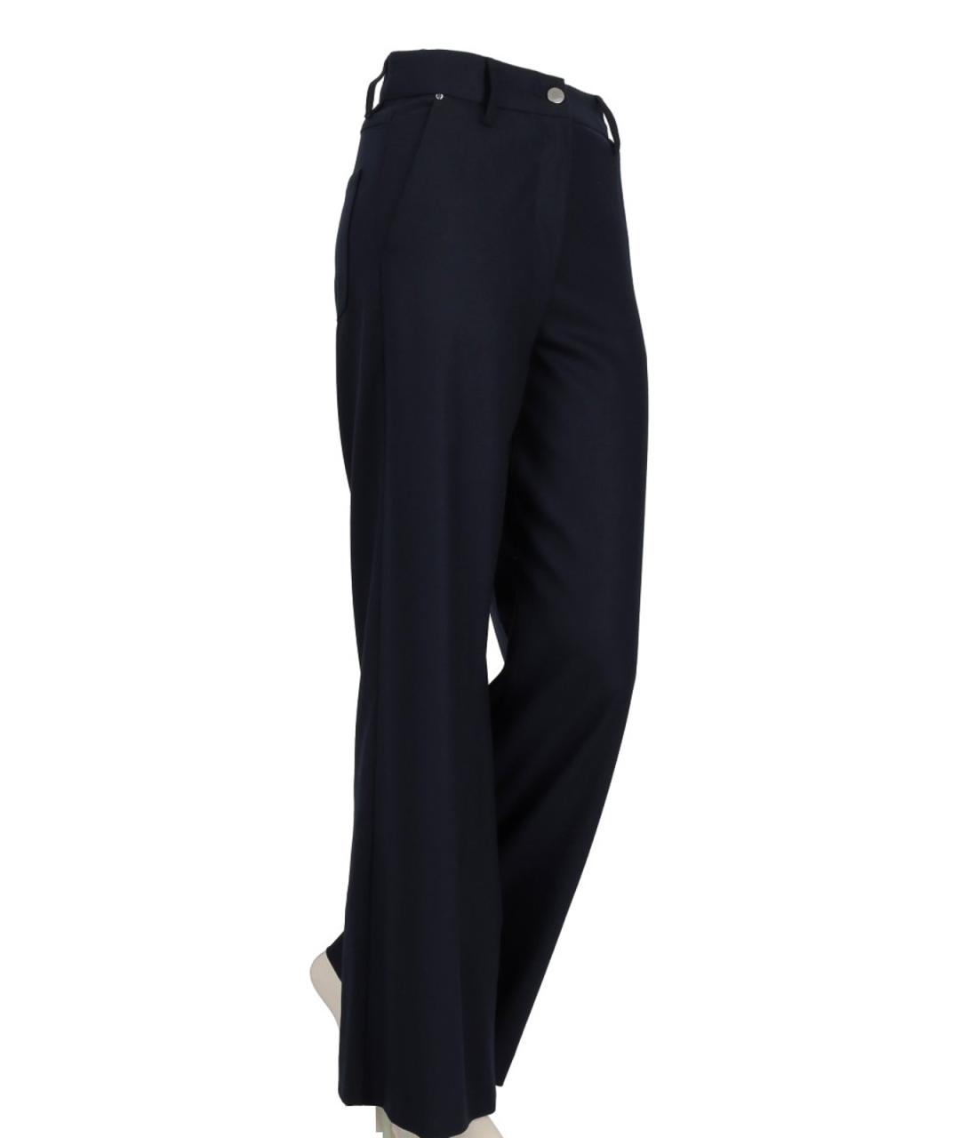 MAX MARA Синие шерстяные брюки широкие, фото 4