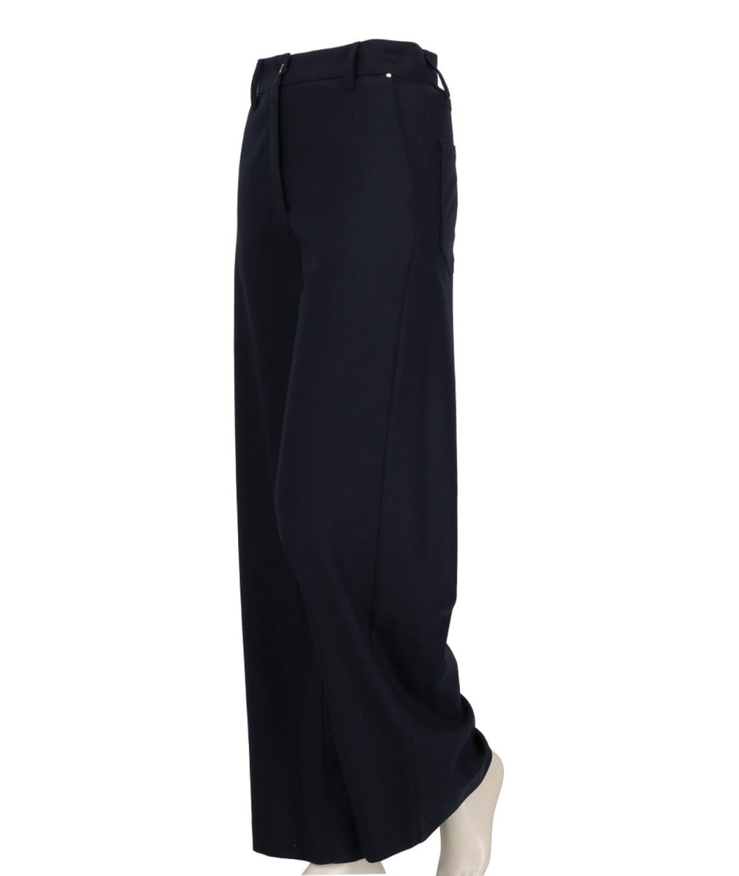 MAX MARA Синие шерстяные брюки широкие, фото 2