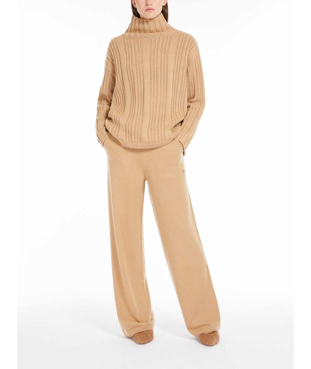 MAX MARA Бежевый шерстяной джемпер / свитер, фото 2