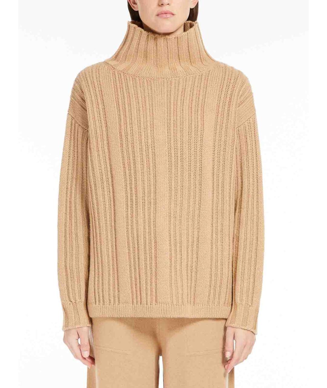 MAX MARA Бежевый шерстяной джемпер / свитер, фото 3