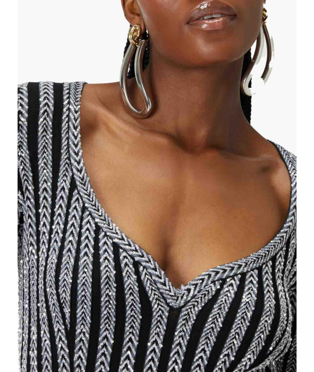 MISSONI Серебряное вискозное коктейльное платье, фото 5