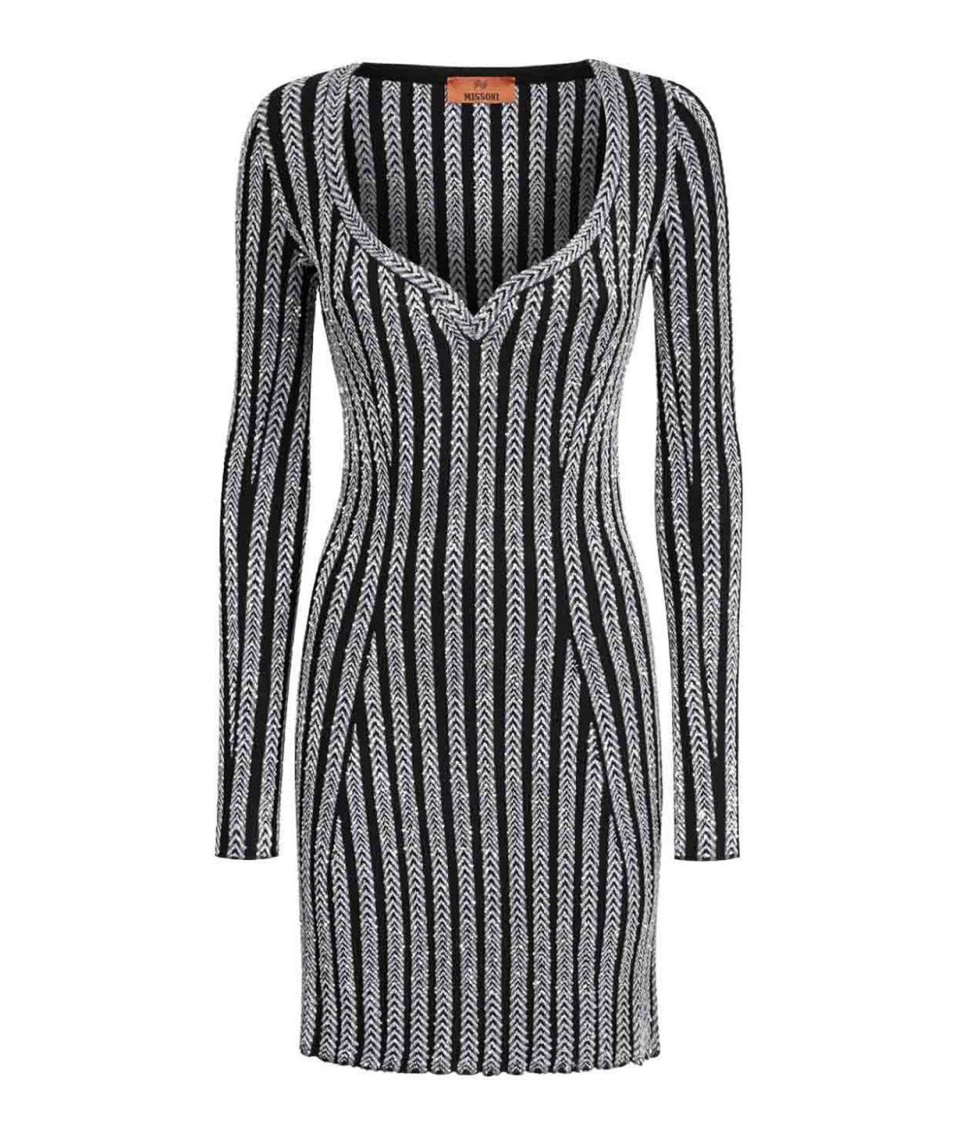 MISSONI Серебряное вискозное коктейльное платье, фото 1
