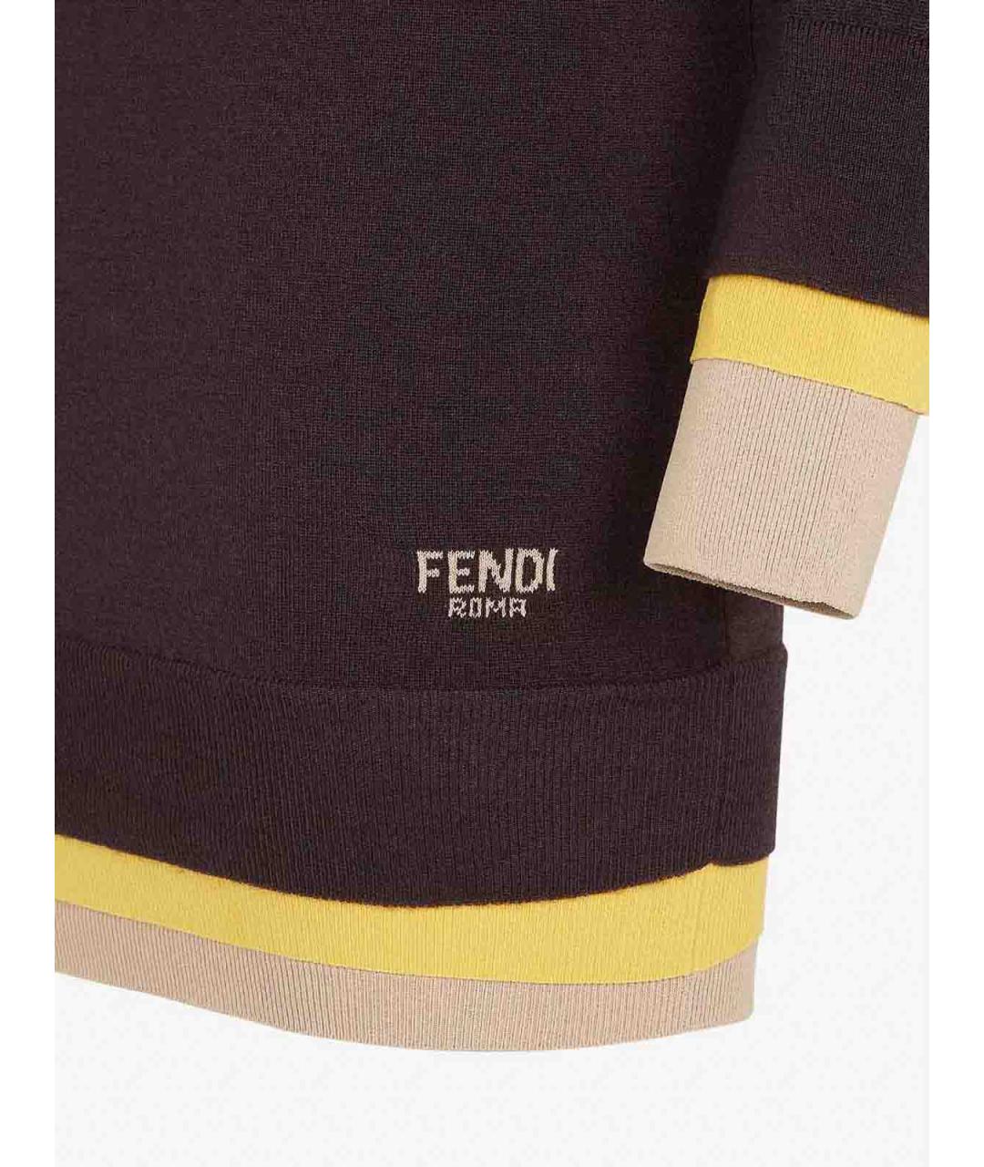 FENDI Фиолетовое шерстяное повседневное платье, фото 3