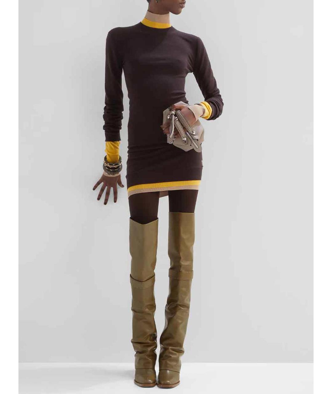 FENDI Фиолетовое шерстяное повседневное платье, фото 4