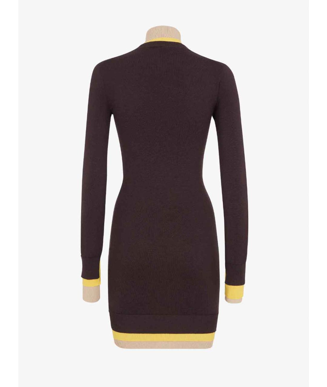 FENDI Фиолетовое шерстяное повседневное платье, фото 2