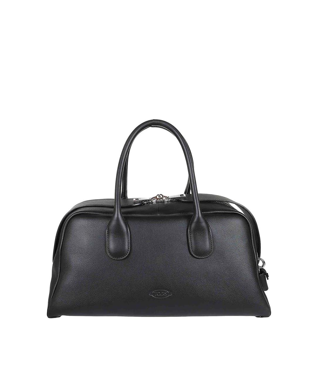 TOD'S Черная кожаная сумка тоут, фото 1