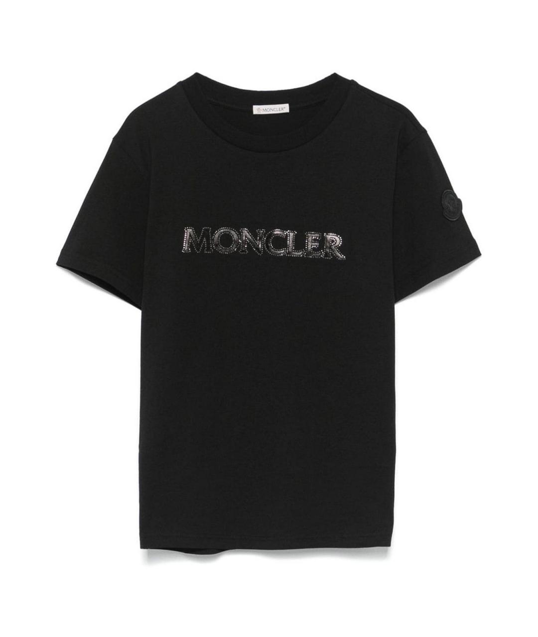 MONCLER Черная хлопковая футболка, фото 1