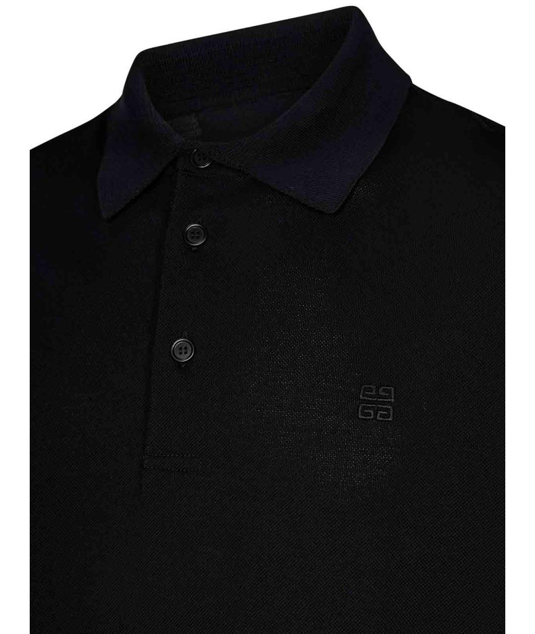 GIVENCHY Черное хлопковое поло с коротким рукавом, фото 3