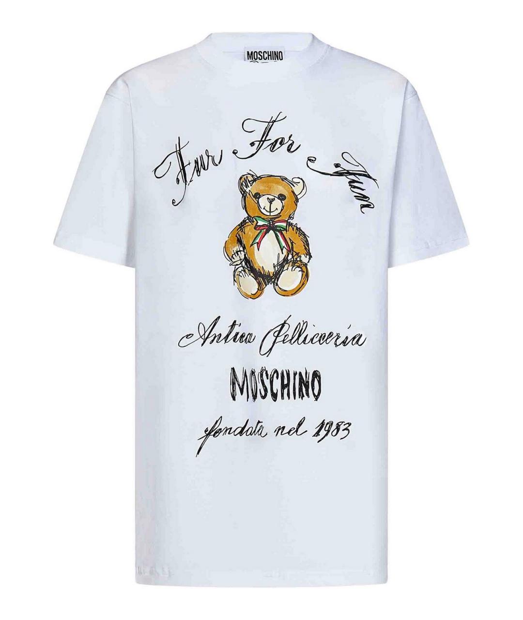 MOSCHINO Белая хлопковая футболка, фото 1