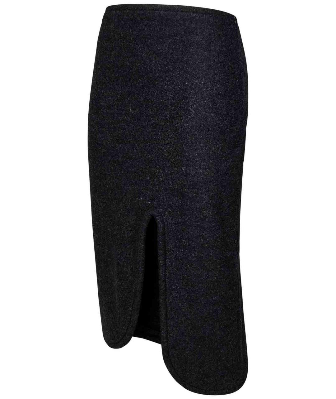 VICTORIA BECKHAM Черная шерстяная юбка миди, фото 3