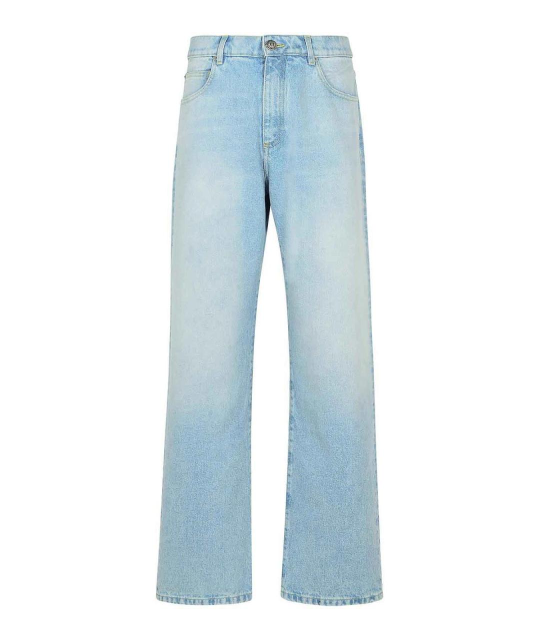 BALMAIN Голубые хлопковые джинсы, фото 1