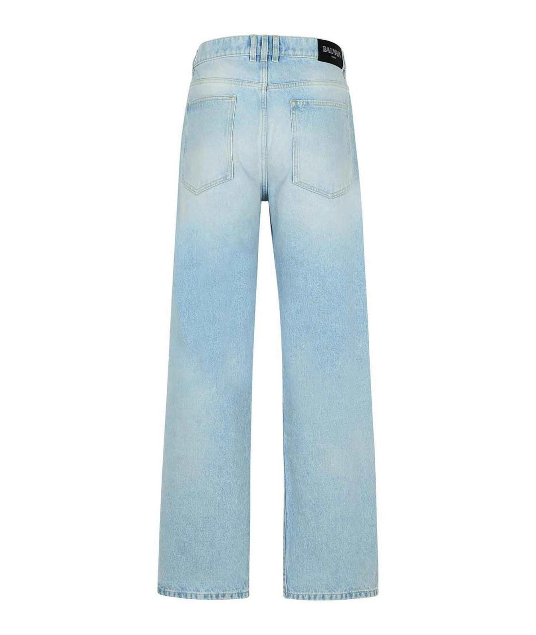 BALMAIN Голубые хлопковые джинсы, фото 2