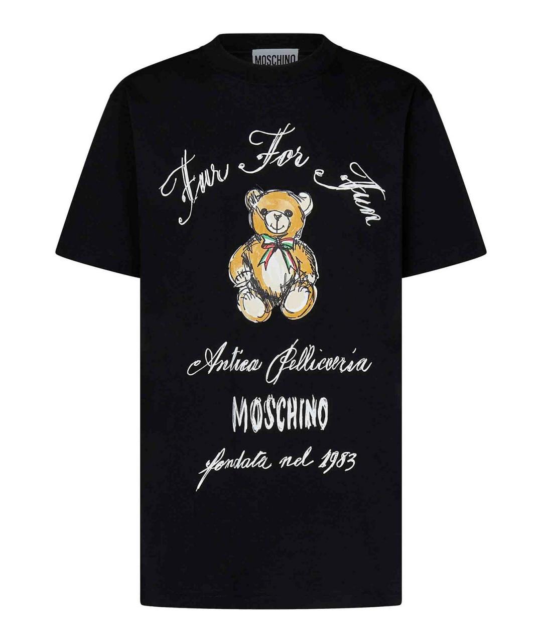 MOSCHINO Черная хлопковая футболка, фото 1