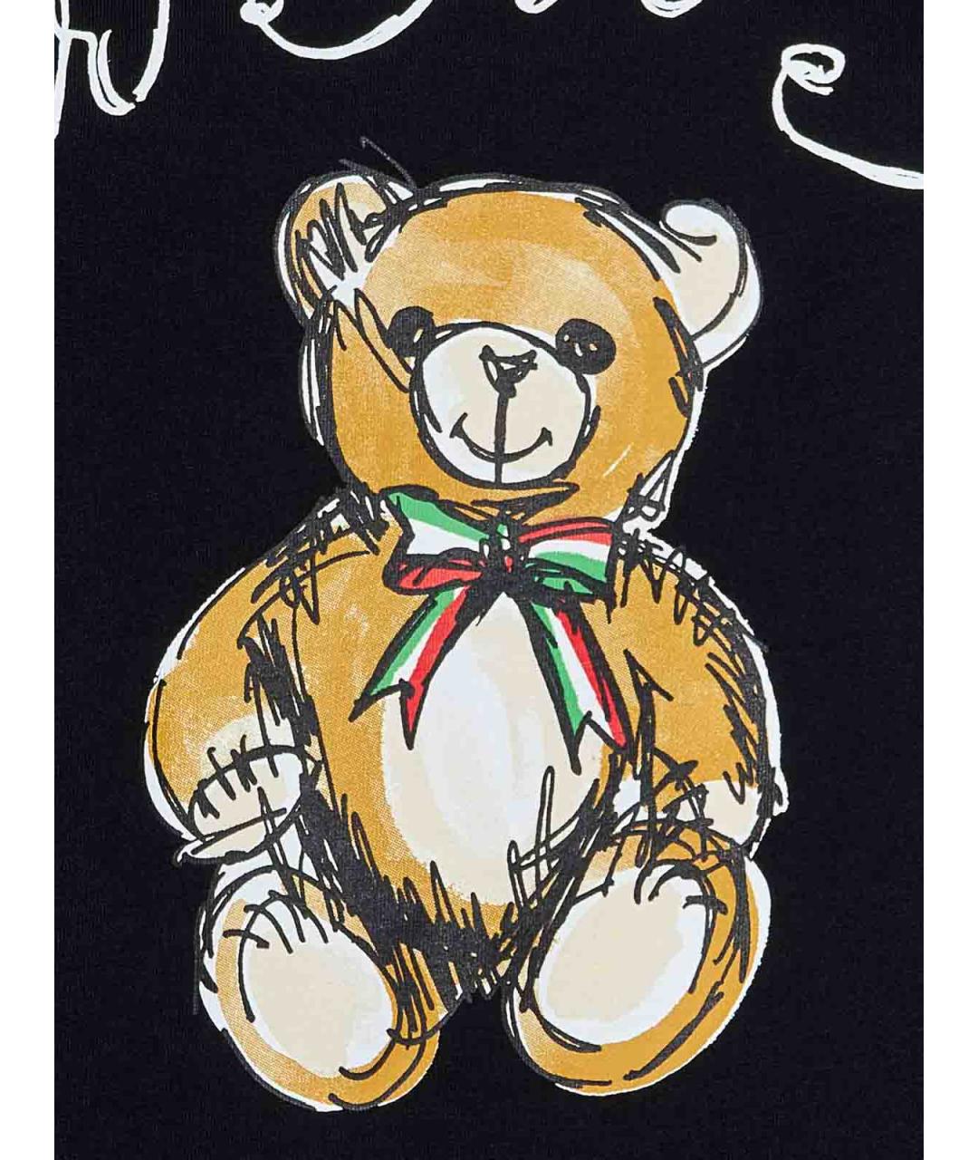 MOSCHINO Черная хлопковая футболка, фото 3
