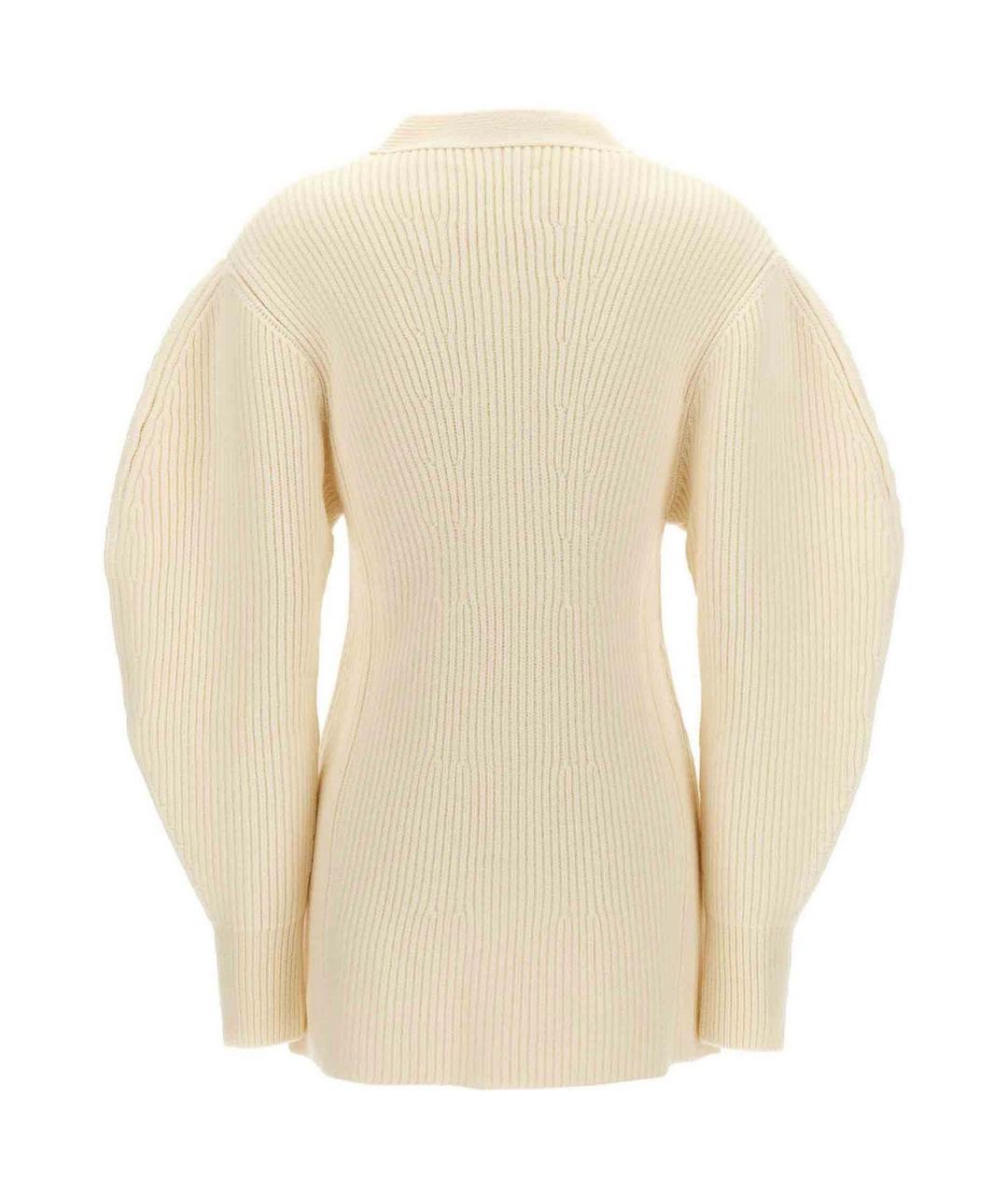 JIL SANDER Белый шерстяной кардиган, фото 2
