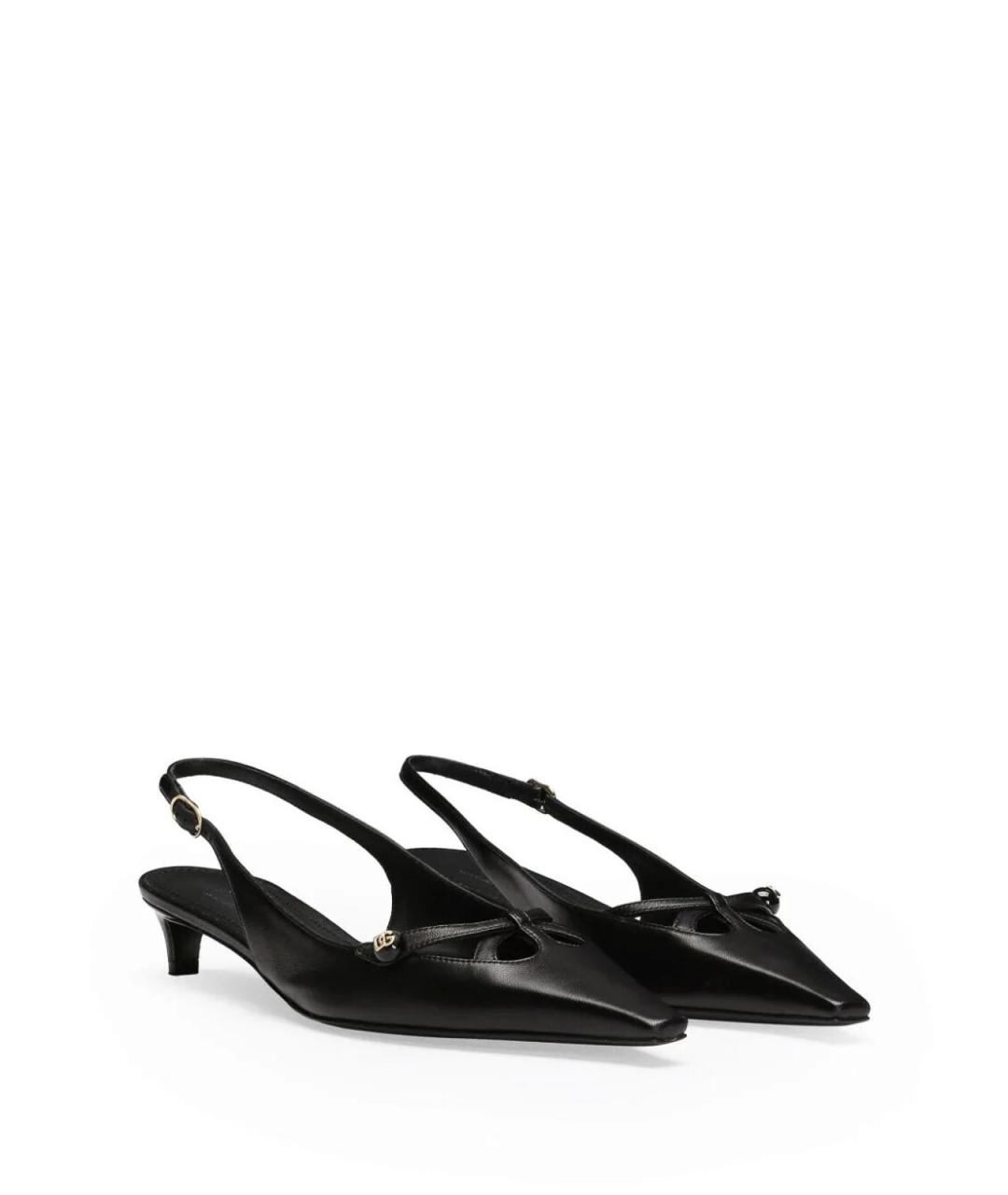 DOLCE&GABBANA Черные кожаные туфли, фото 3