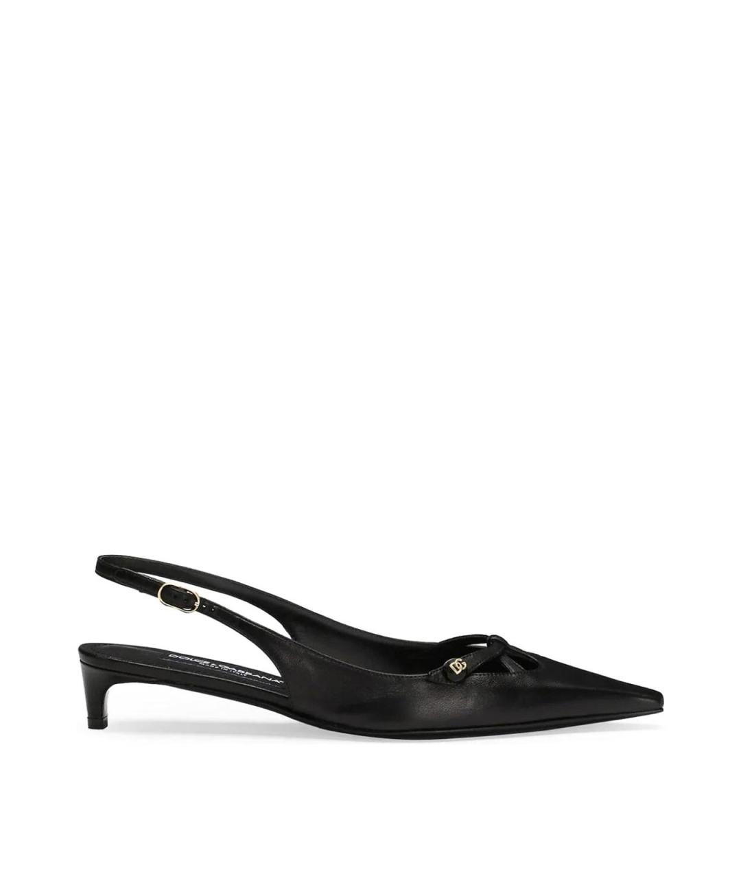 DOLCE&GABBANA Черные кожаные туфли, фото 1