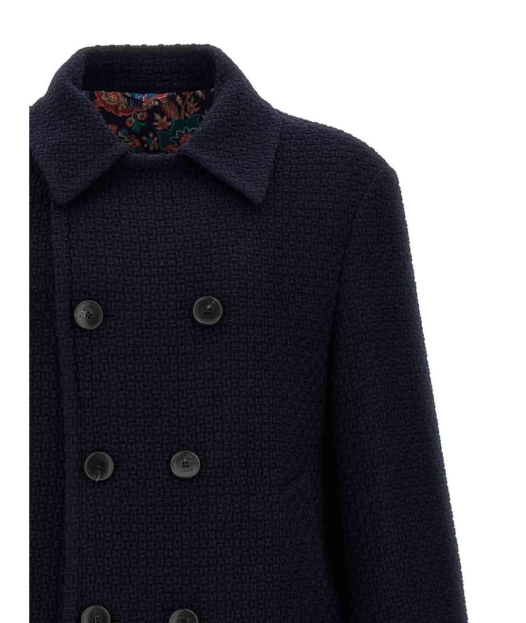 ETRO Темно-синее шерстяное пальто, фото 3
