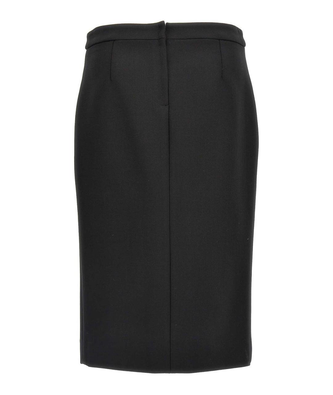 DOLCE&GABBANA Черная шерстяная юбка миди, фото 2