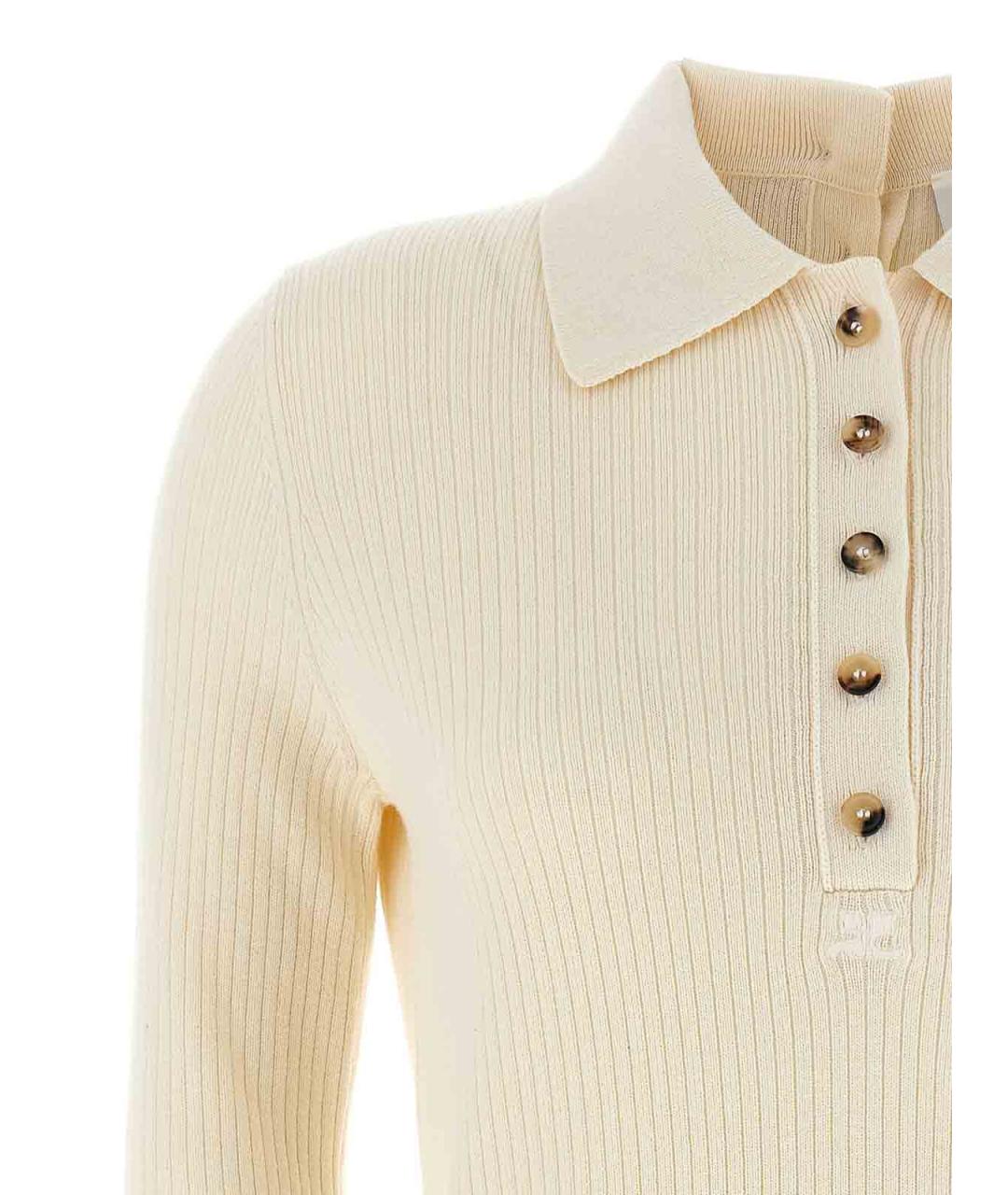 COURREGES Белая хлопковая футболка, фото 3