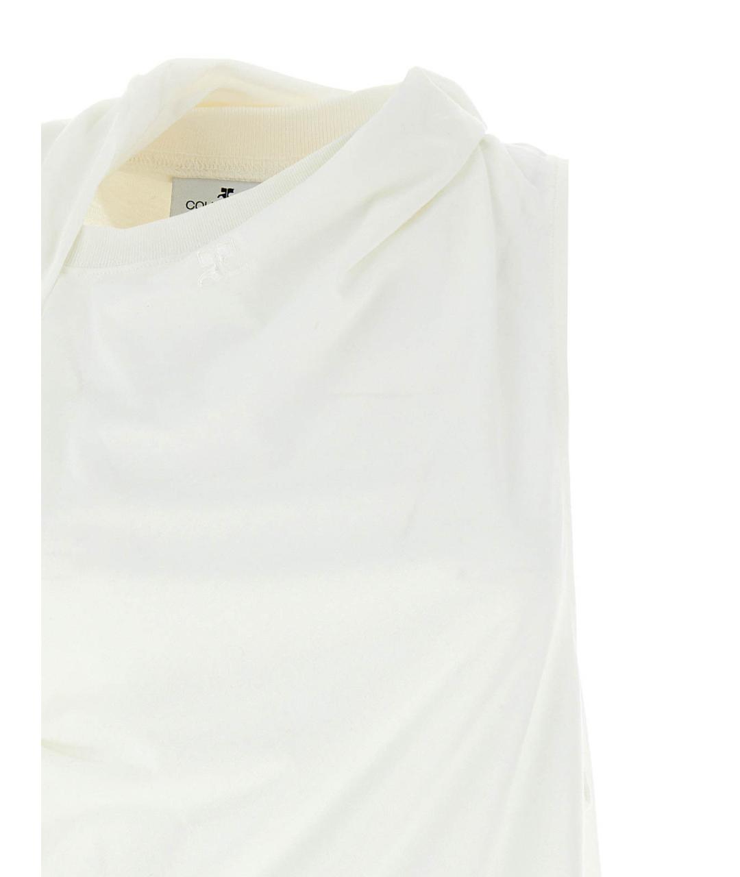 COURREGES Белая хлопковая футболка, фото 3