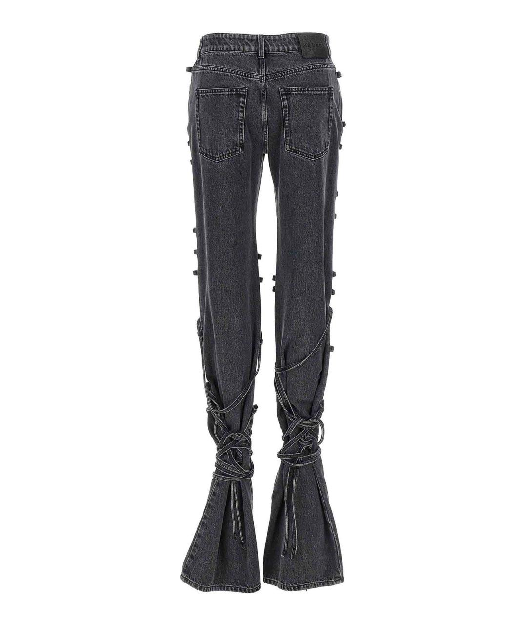 ALEXANDER MCQUEEN Черные хлопковые джинсы клеш, фото 2